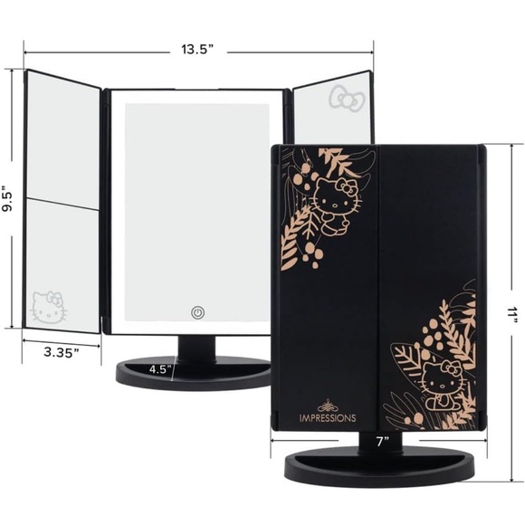 Impressions Vanity X Hello Kitty | TriFold LED Makeup Mirror with Magnification - Picture 3 of 5